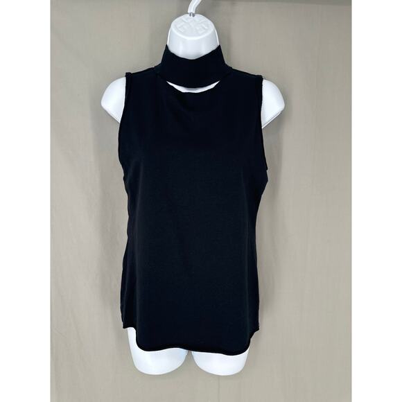 Sundays Anthropologie Top Womens Small Black Mock Neck Cutout Whimsigoth Stretch - Picture 1 of 7
